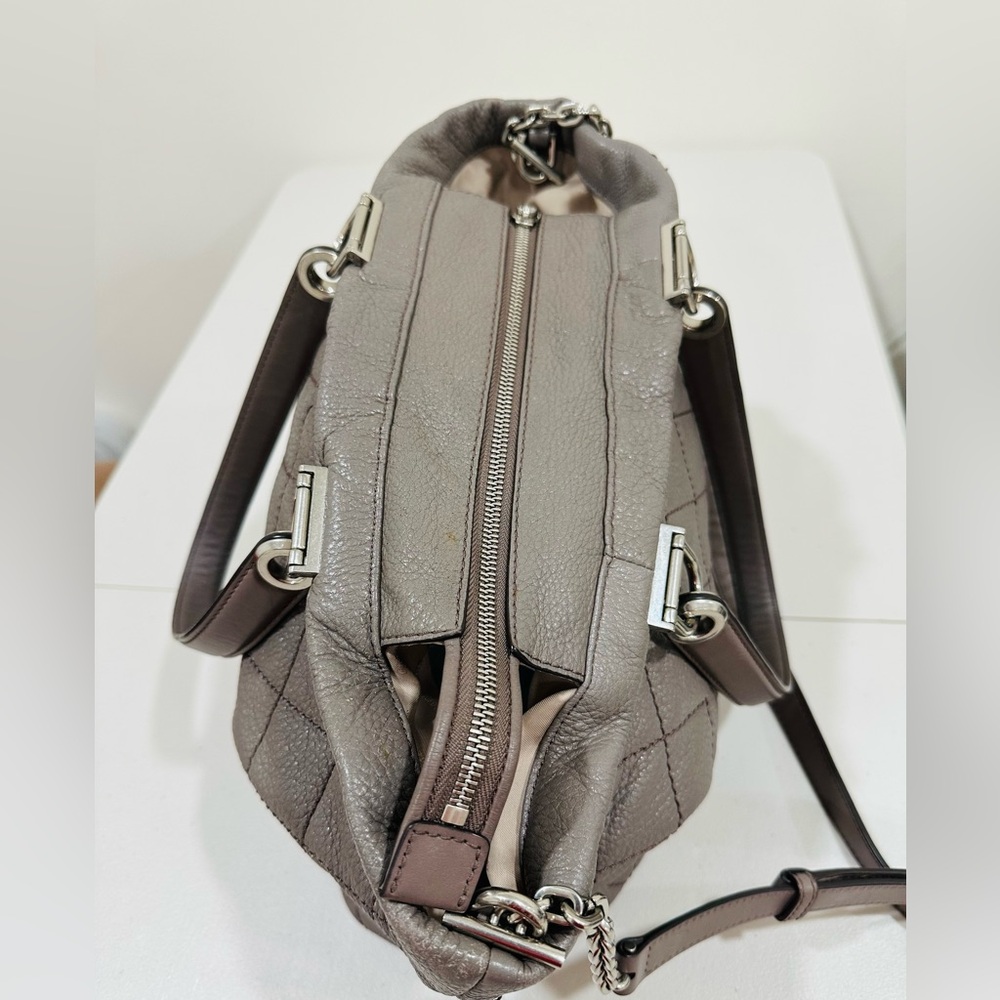 Michael Michael Kors Grey Quilted Leather Large Loni East West Top Handle Bag - Picture 10 of 15